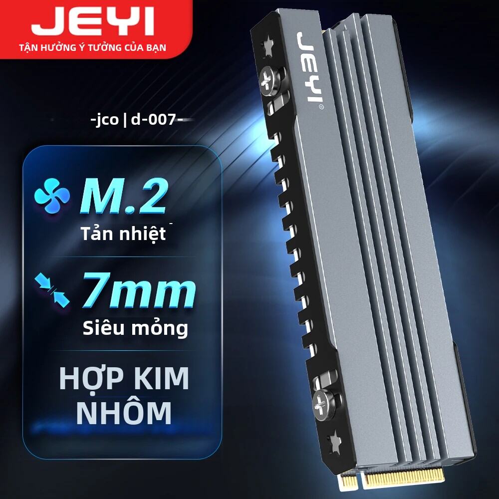 Tản Nhiệt SSD JEYI M.2 Cho NVME NGFF PCIE 2280 Tản Nhiệt Làm Mát Bằng Nhôm Với Miếng Silicon Nhiệt Tương Thích Với PC/PS5