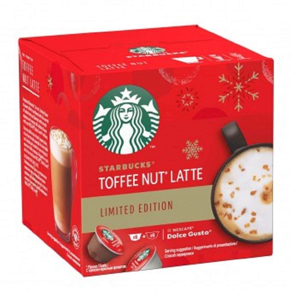 Hộp 12 viên dolce gusto starbucks toffee nut latte limited edition nhập khẩu đức hsd 31/08/2024