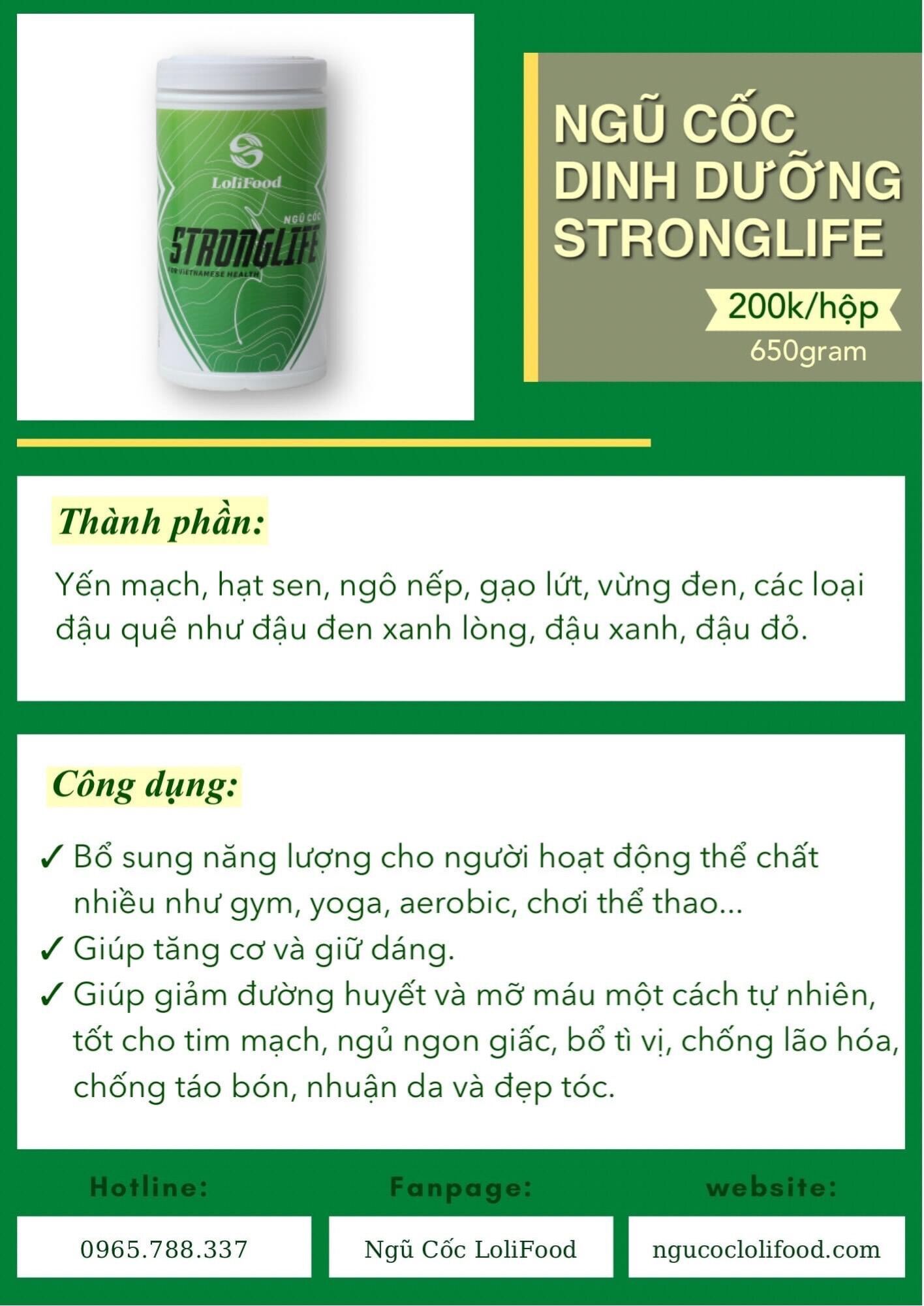 Ngũ cốc Stronglife Lolifood tăng cơ cho người tập Gym, thể thao