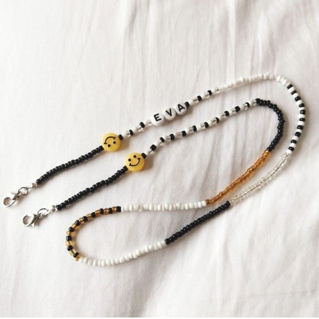 Dây đeo khẩu trang phối màu charm smile
