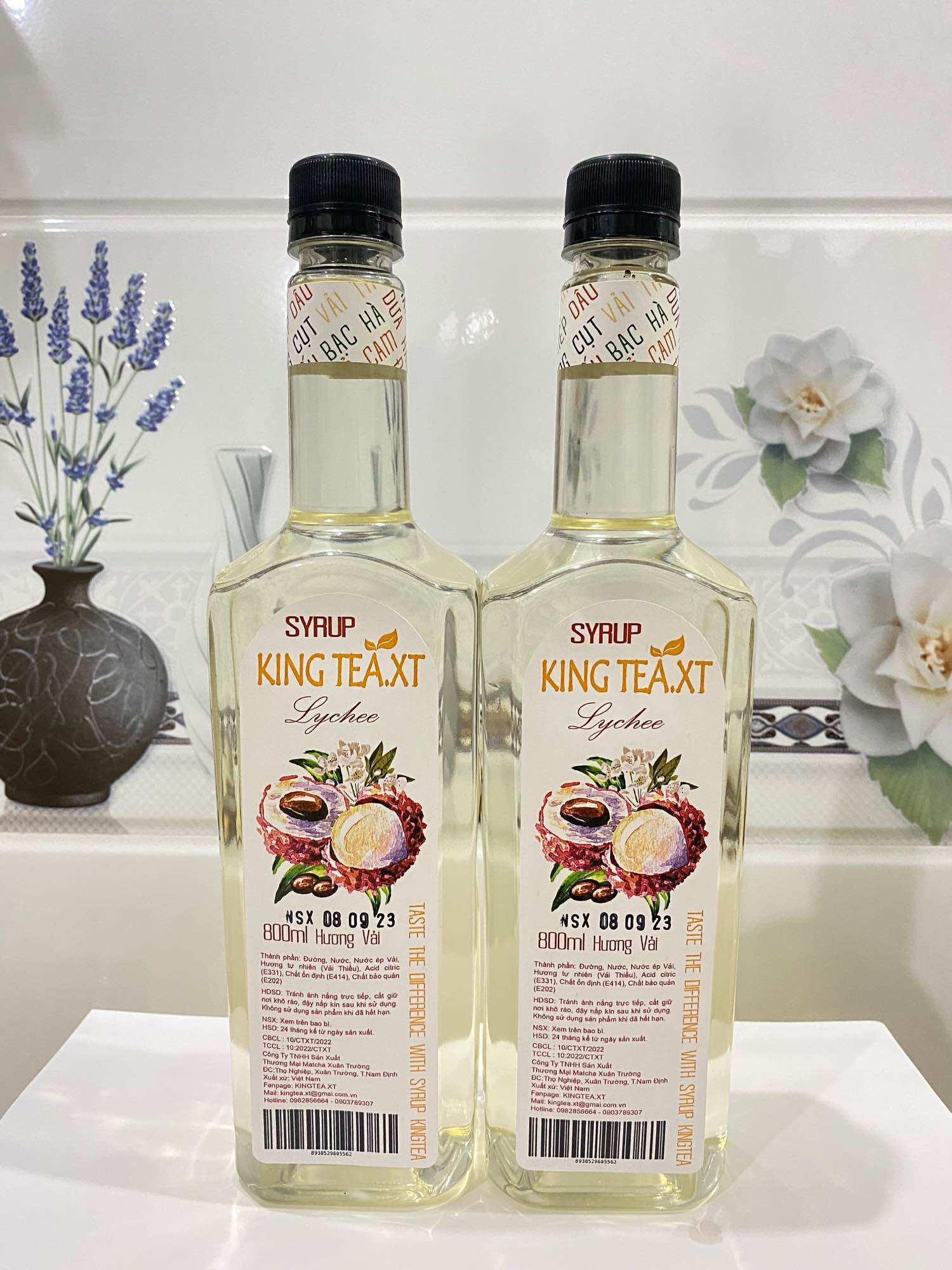 Siro vải kingtea.xt - chai 800ml