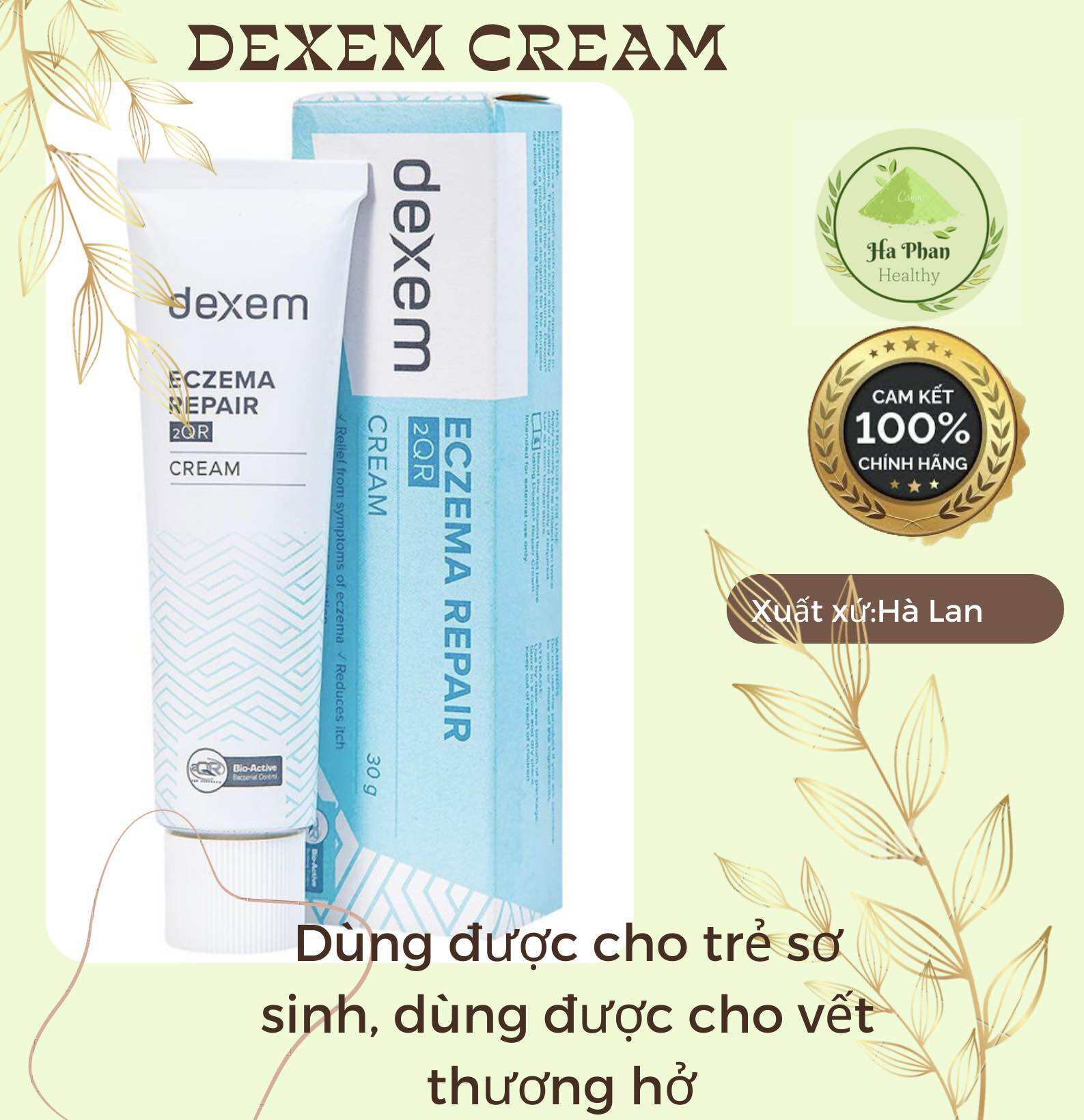Dexem Repair Cream 30g Kem bôi chàm, dị ứng da, giảm ngứa