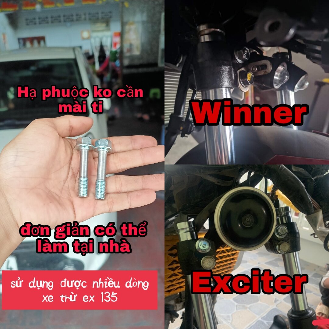 Ốc hạ phuộc trước cho Exciter, Winner, Vario, Vision, Si, Wave, Dream....