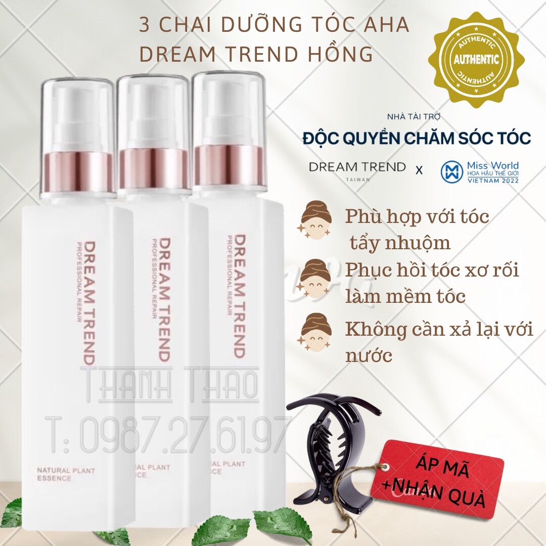 Combo 3 chai dưỡng tóc AHA Dream Trend hồng