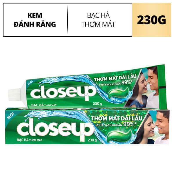 Kem Đánh Răng Close Up Tinh Thể Băng Tuyết  Bạc Hà 230g. 