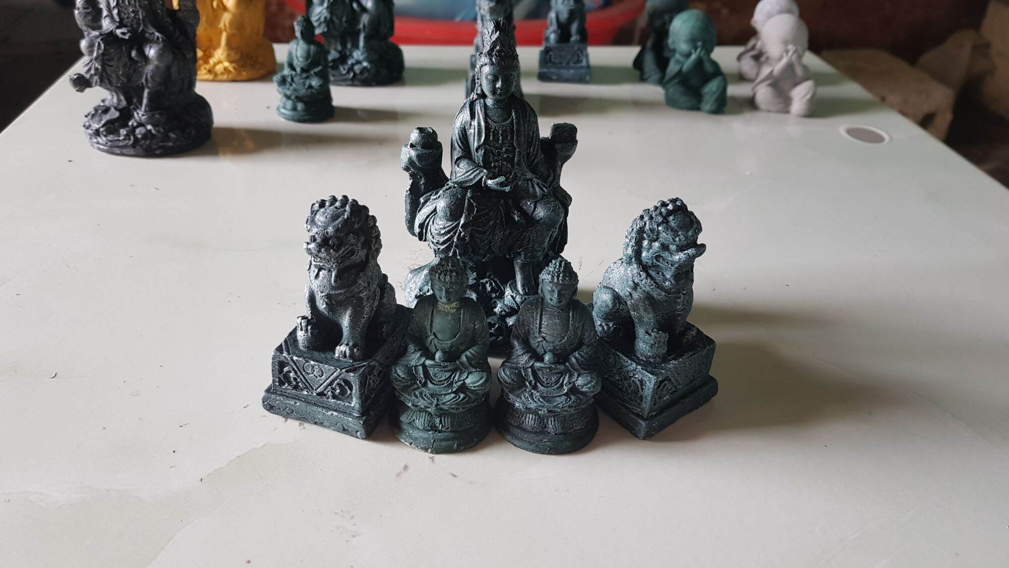 SET 5 TƯỢNG MINI, trang trí tiểu cảnh, non bộ...( bột đá cao cấp)