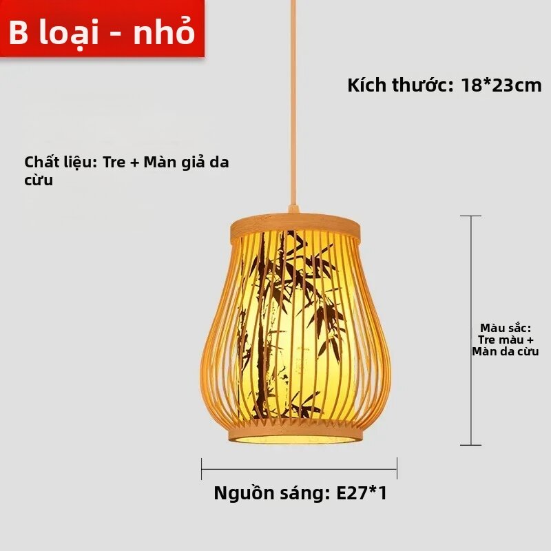 Đèn Treo Bằng Tre Phong Cách Trung Quốc Đèn Thả LED Trang Trí Phòng Nhà Nghỉ Khách Sạn Nhà Hàng Lẩu Đèn Đan Tay Thân Thiện Với Môi Trường