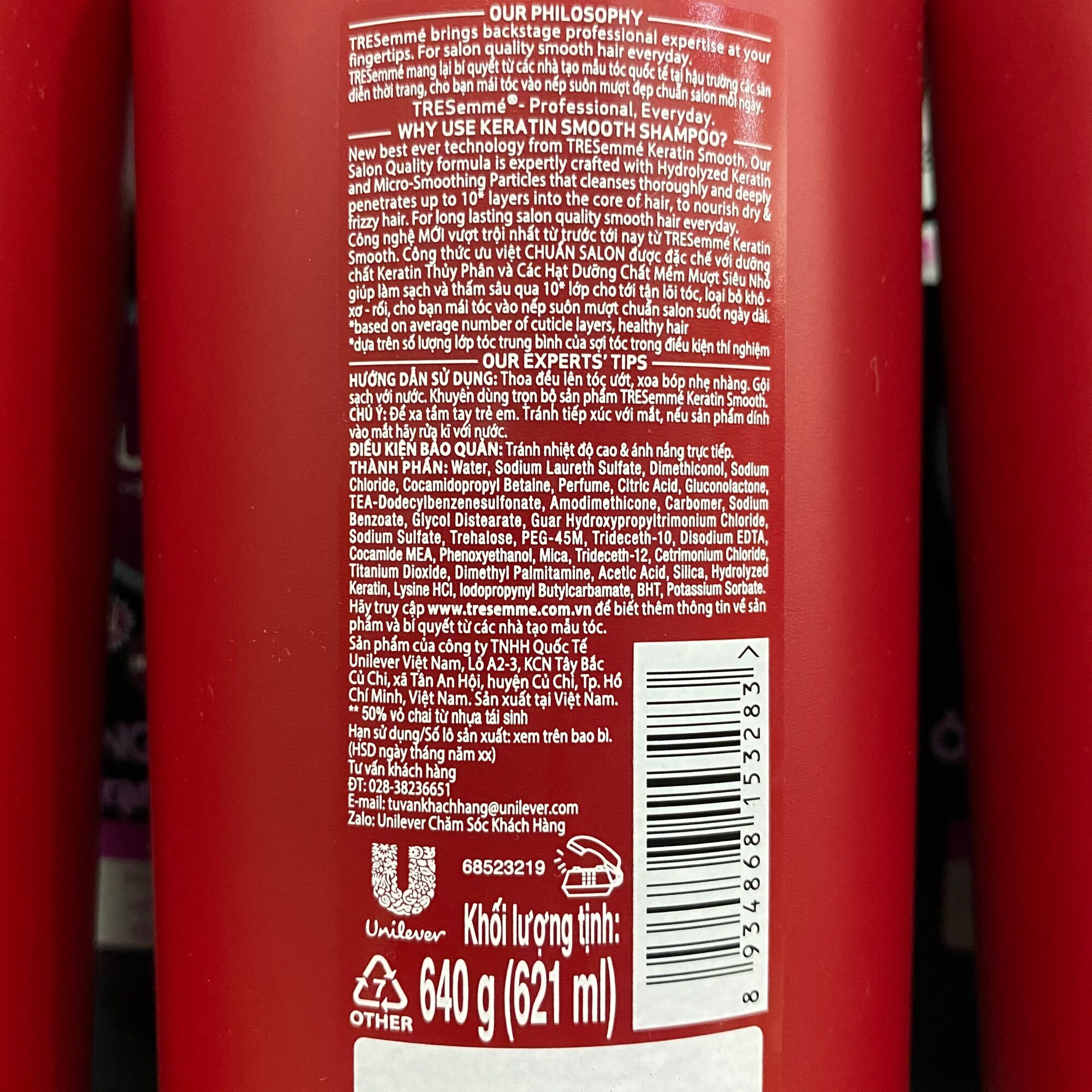 Dầu gội TRESemme Keratin 640g
