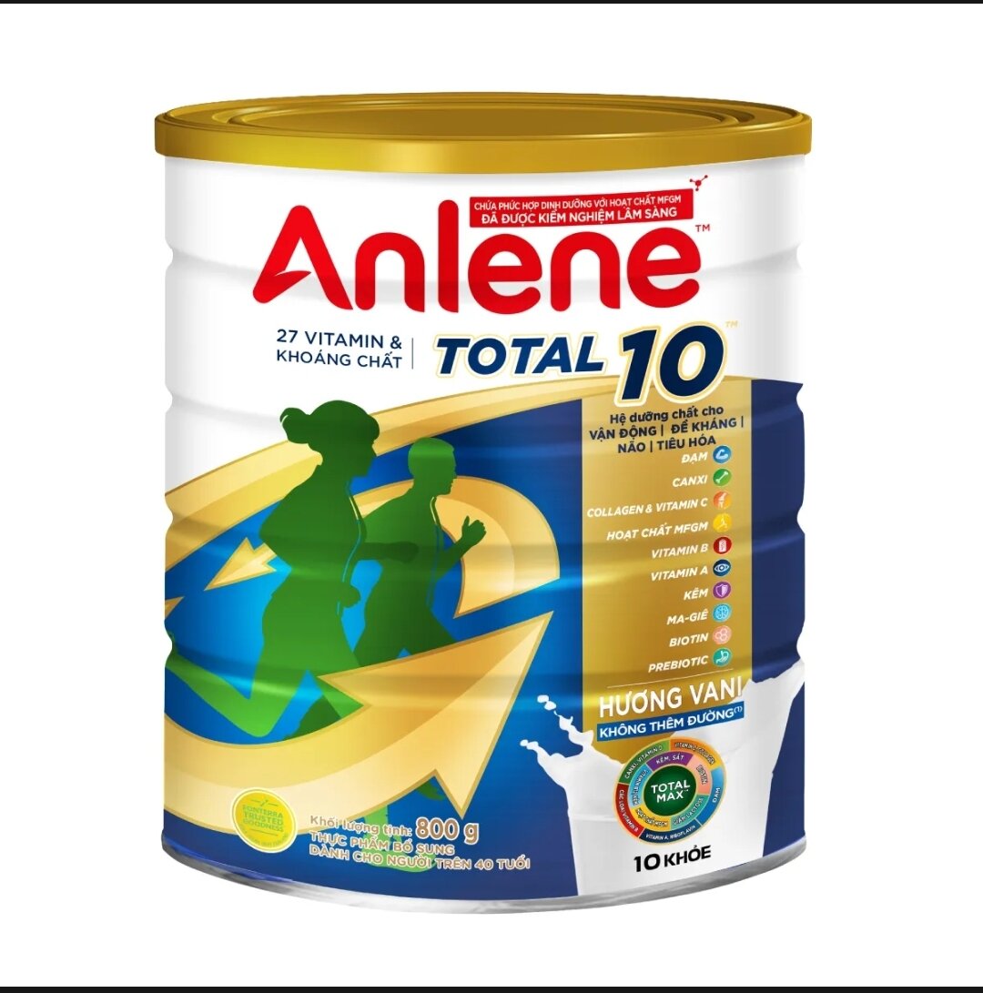 Sữa bột Anlene Total 10 Hương Vani lon 800g