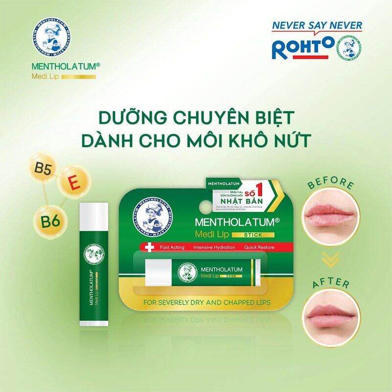 Son Dưỡng Môi Rohto Chuyên Biệt Cho Môi Khô, Nứt Nẻ 4.3g
