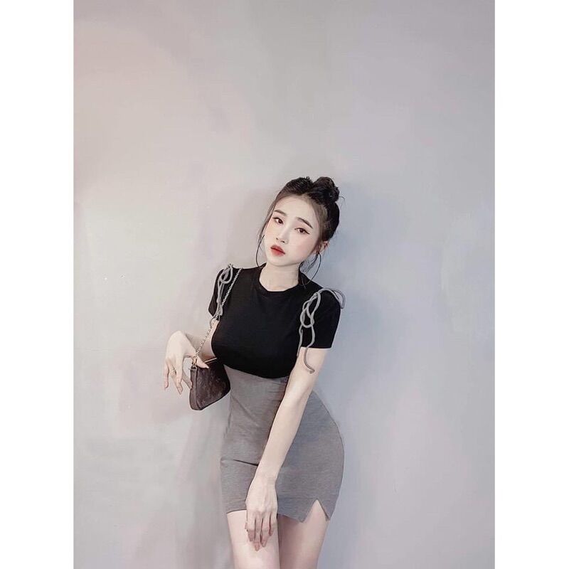 SET ÁO CROPTOP KÈM YẾM HAI MÓN SIÊU RẺ SET09