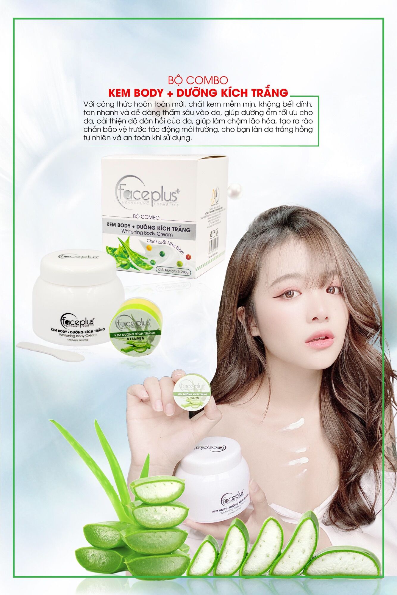 Kem dưỡng body combo kích trắng faceplus