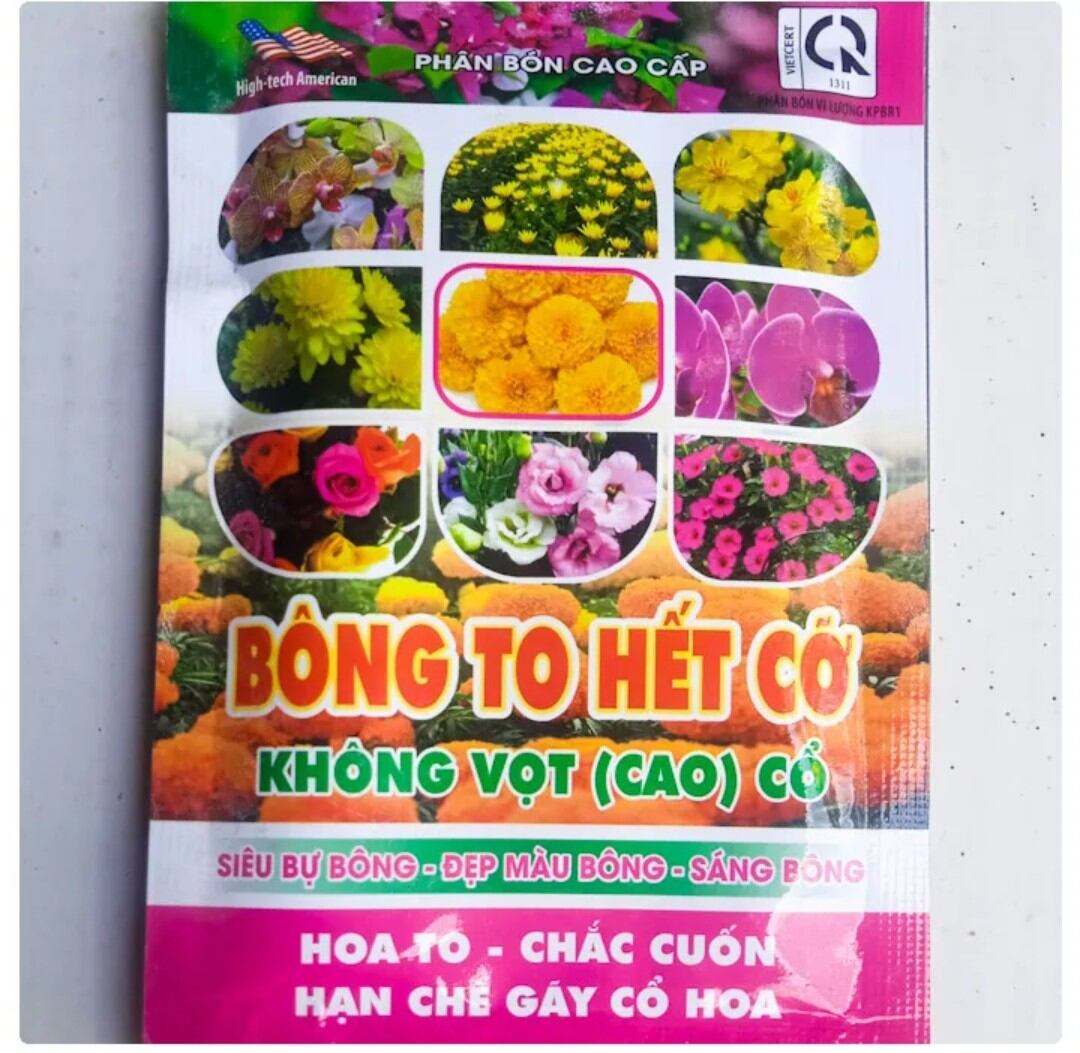 Phân bón kích ra hoa, bông to hết cở siêu bự bông mập nụ đẹp màu bông gói 50gr