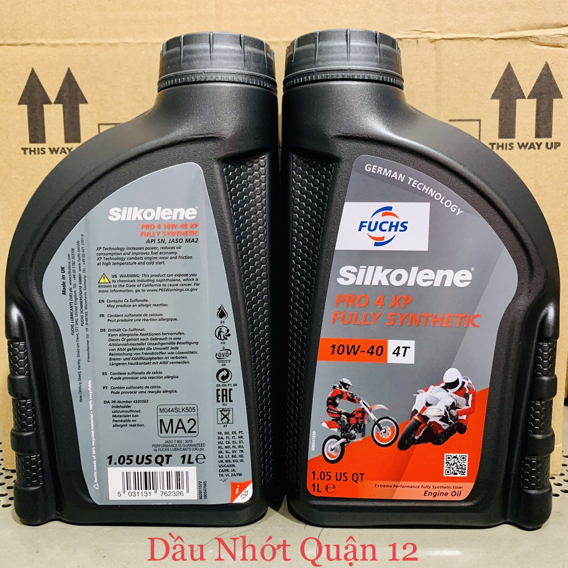 Combo 1Lit1 1Lit2 1Lit3 1Lit4 Nhớt Tổng Hợp Toàn Phần Gốc Ester Fuchs Silkolene Pro 4 10W-40 Made in UK
