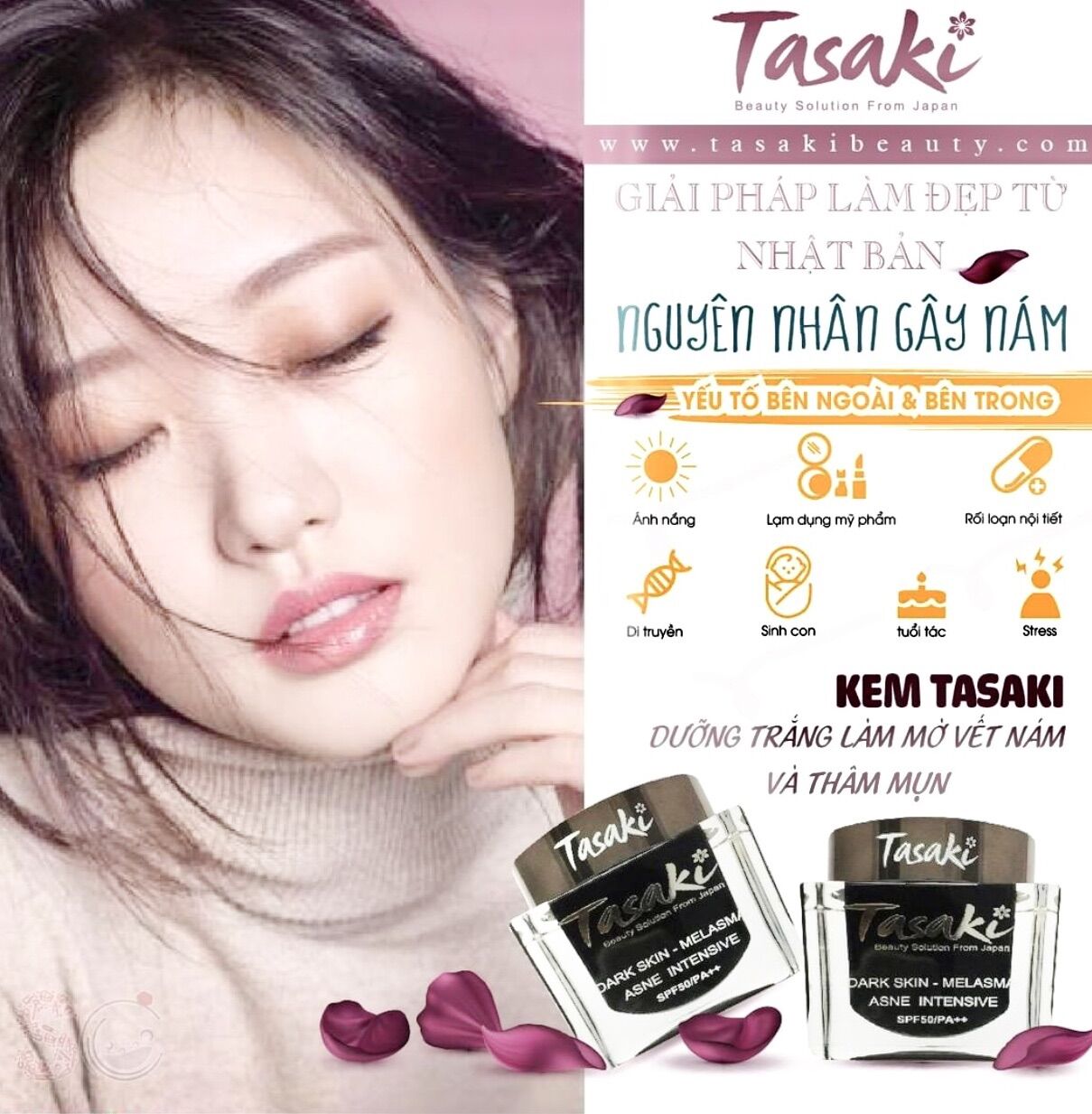 Kem tasaki dưỡng trắng làm mờ nám & mụn thâm 25gr