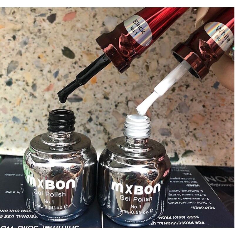 Sơn gel lẻ trắng, đen Mxbon