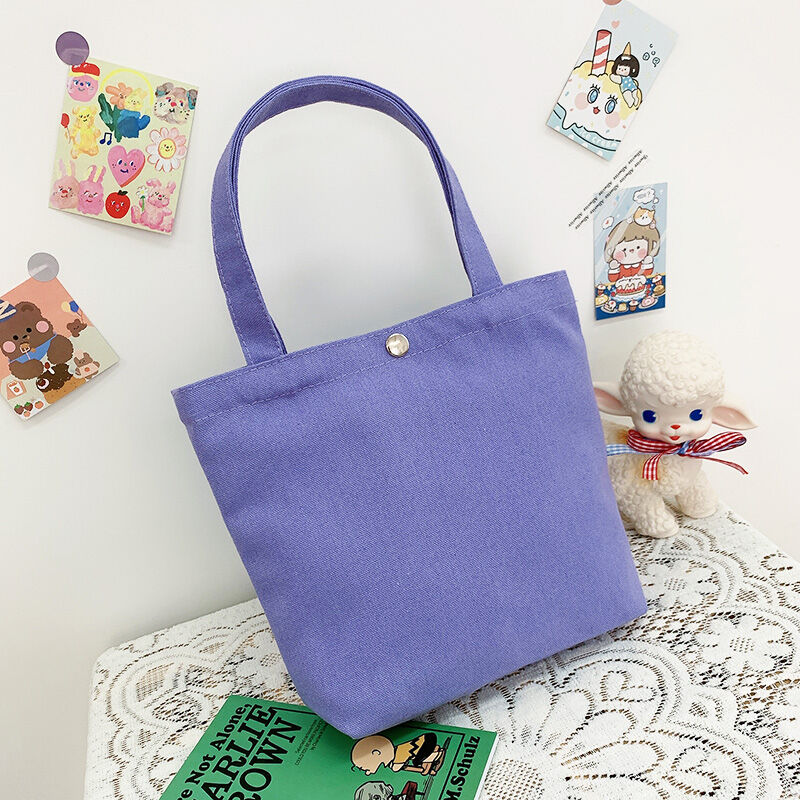 Túi Tote Canvas Màu Nguyên Chất Thường Ngày Cho Nữ Túi Đeo Vai Mini Đa Năng Phong Cách Mới Lý Tưởng Cho Những Người Đi Chơi Và Học Sinh