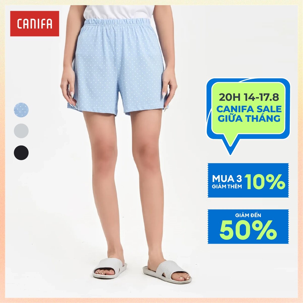 [20H 14-17.8 MUA 2 GIẢM THÊM 5%] Quần sóoc nữ CANIFA mặc nhà 6LB24S001