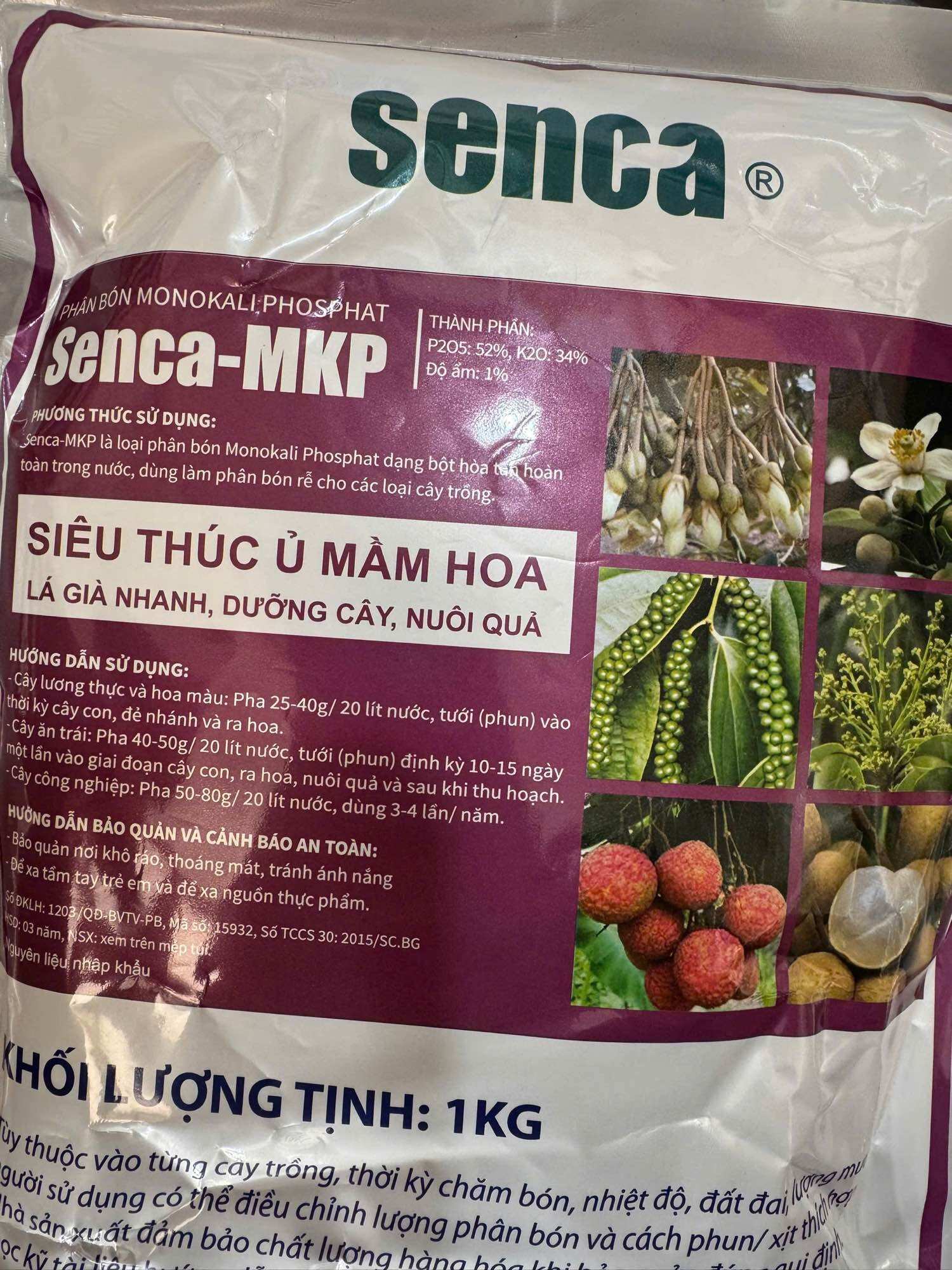 Phân bón lá siêu thúc ra hoa MKP (gói 1kg - Nhập khẩu Israel)