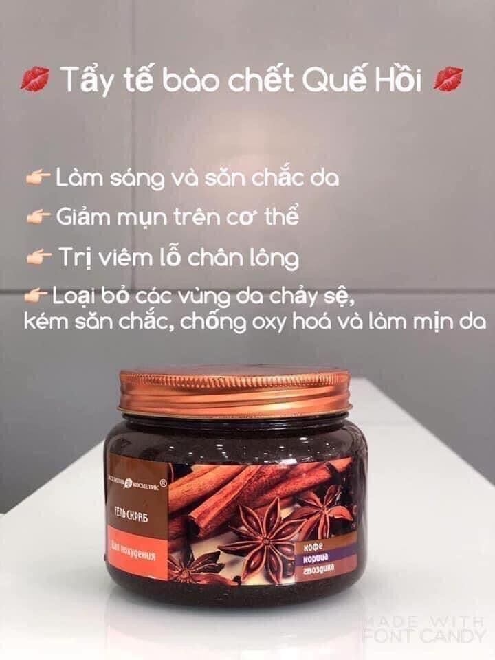 Tẩy da chết body quế hồi Nga date 2024