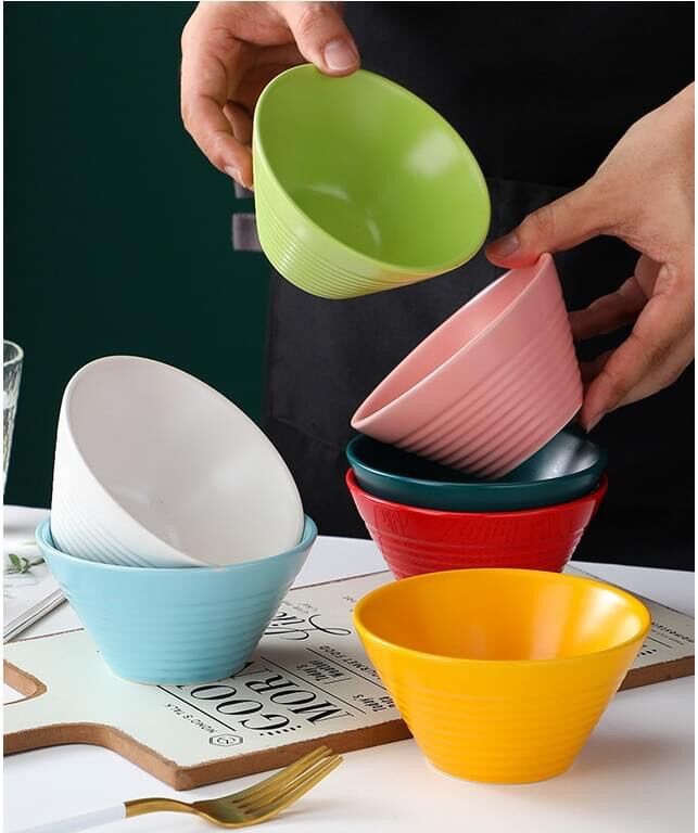 ( NEW) Bát sứ Loe sắc màu, bát đựng chè bằng sứ, Bát ăn cơm