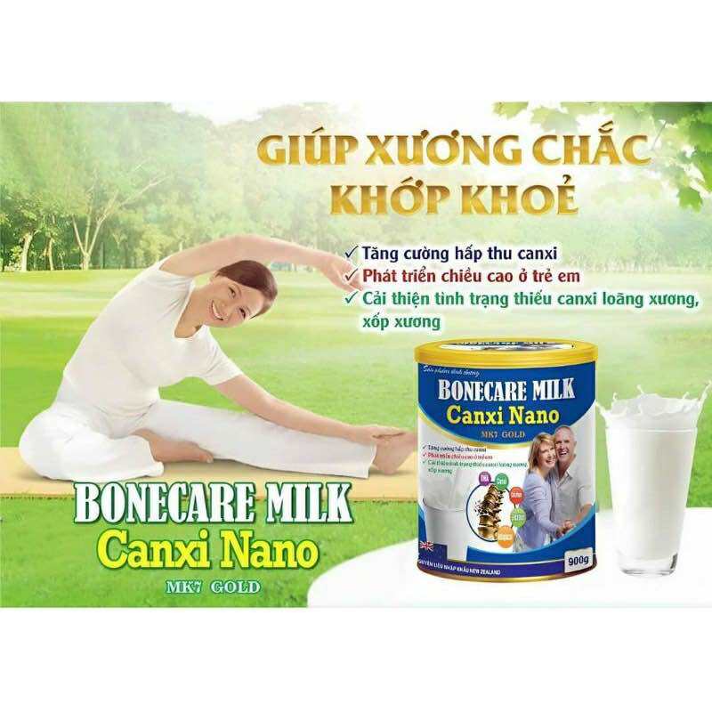 Sữa bột canxi BONECARR MILK Canxi NANO MK7 GOLD Tăng cường hấp thu canxi , phát triển chiều cao ở trẻ nhỏ 900gr ( Chính Hãng )