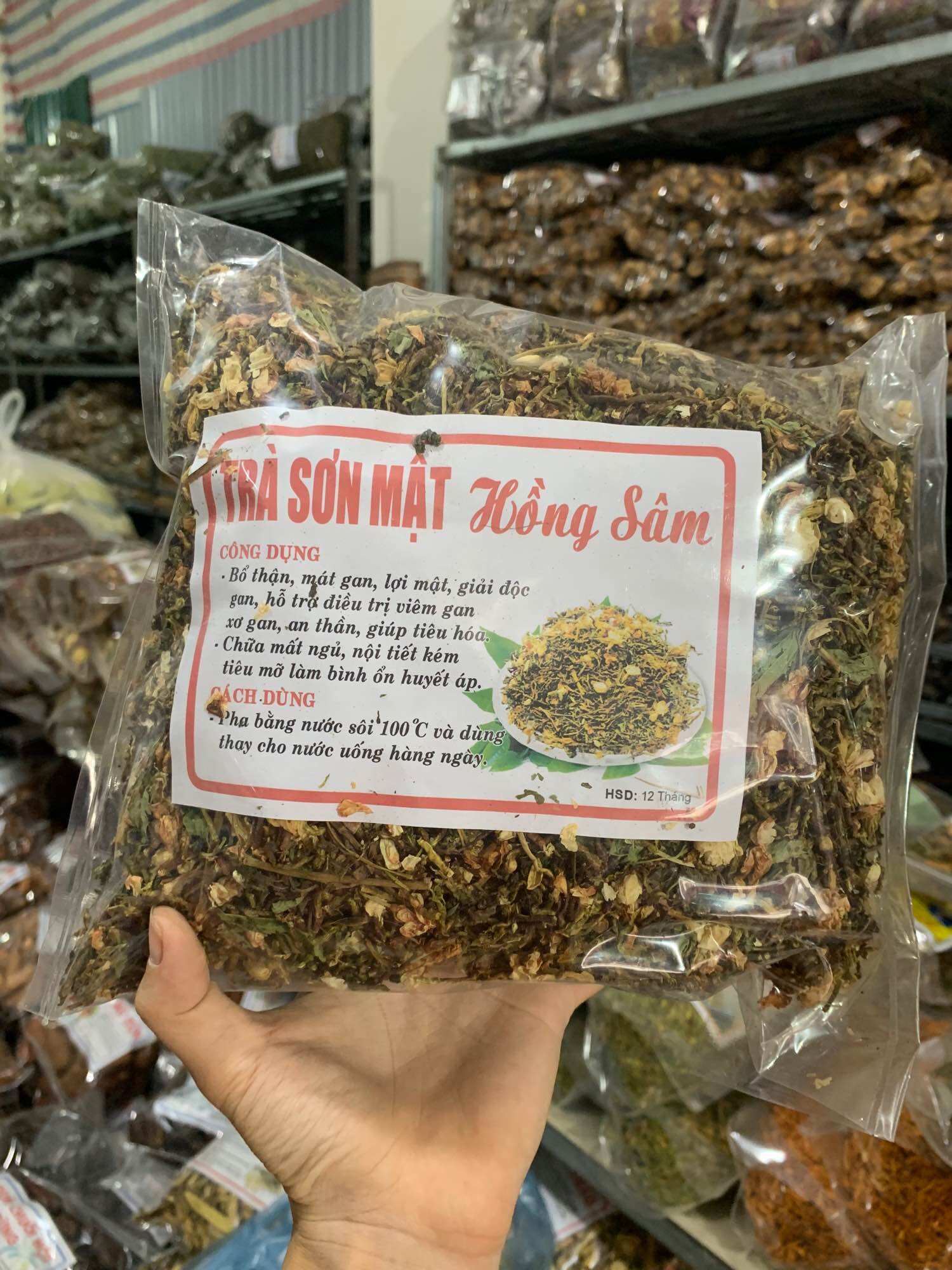 Trà sơn mật hồng sâm nhiều hoa, cỏ ngọt cực ngon - đặc sản 999