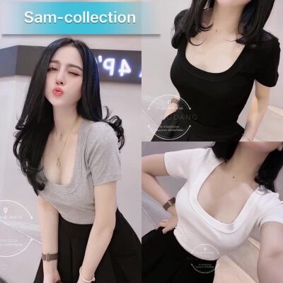 Áo cổ vuông tay cộc nữ🌸áo cổ u tròn nữ🌸(freeship)