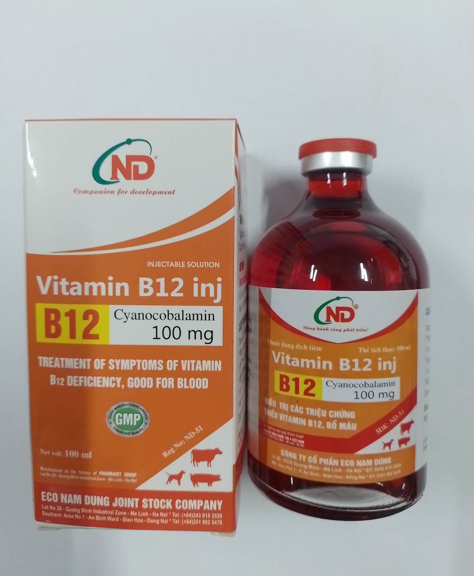 Nd vitamin b12 nam dũng 100ml bổ máu, vitamin b12 cho gà hsd 09/01/2025