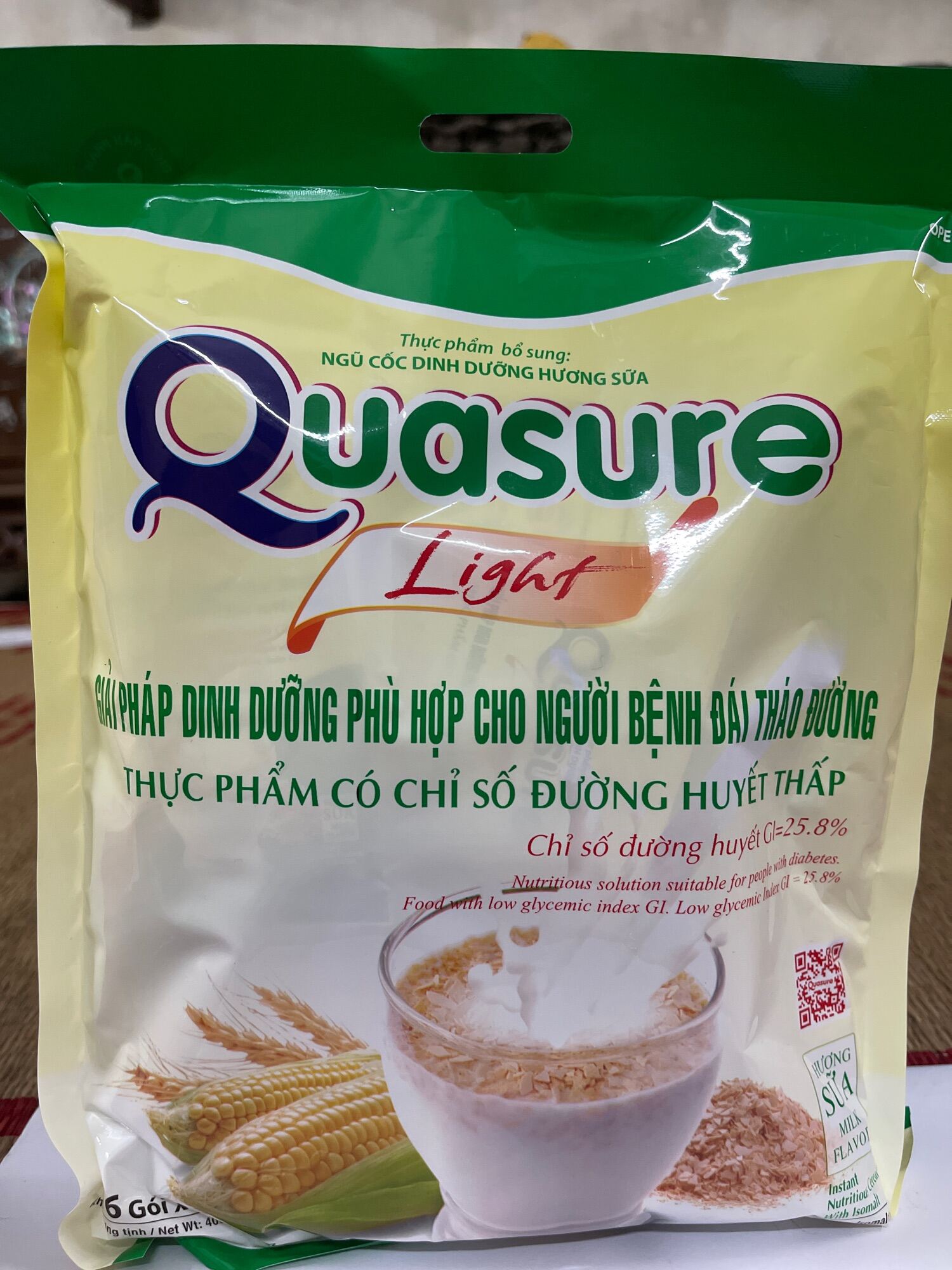 Ngũ cốc dành cho người tiểu đường Quasure bịch 16 gói x25g