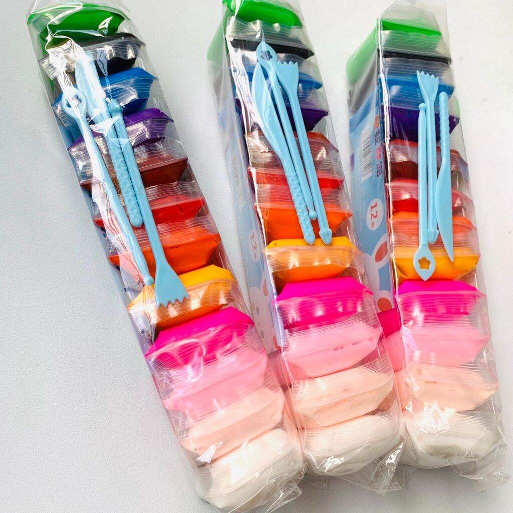 Đất nặn tự khô xốp nhẹ 12 màu