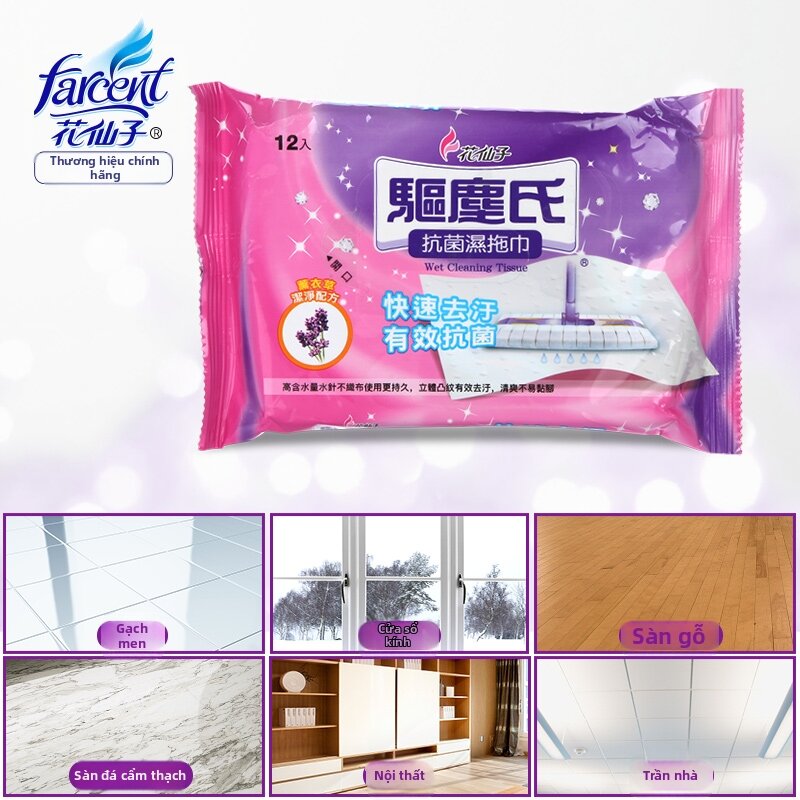 Antibacterial Decontamination Dust and Hair Removal Wet Mopping Cloths - 4