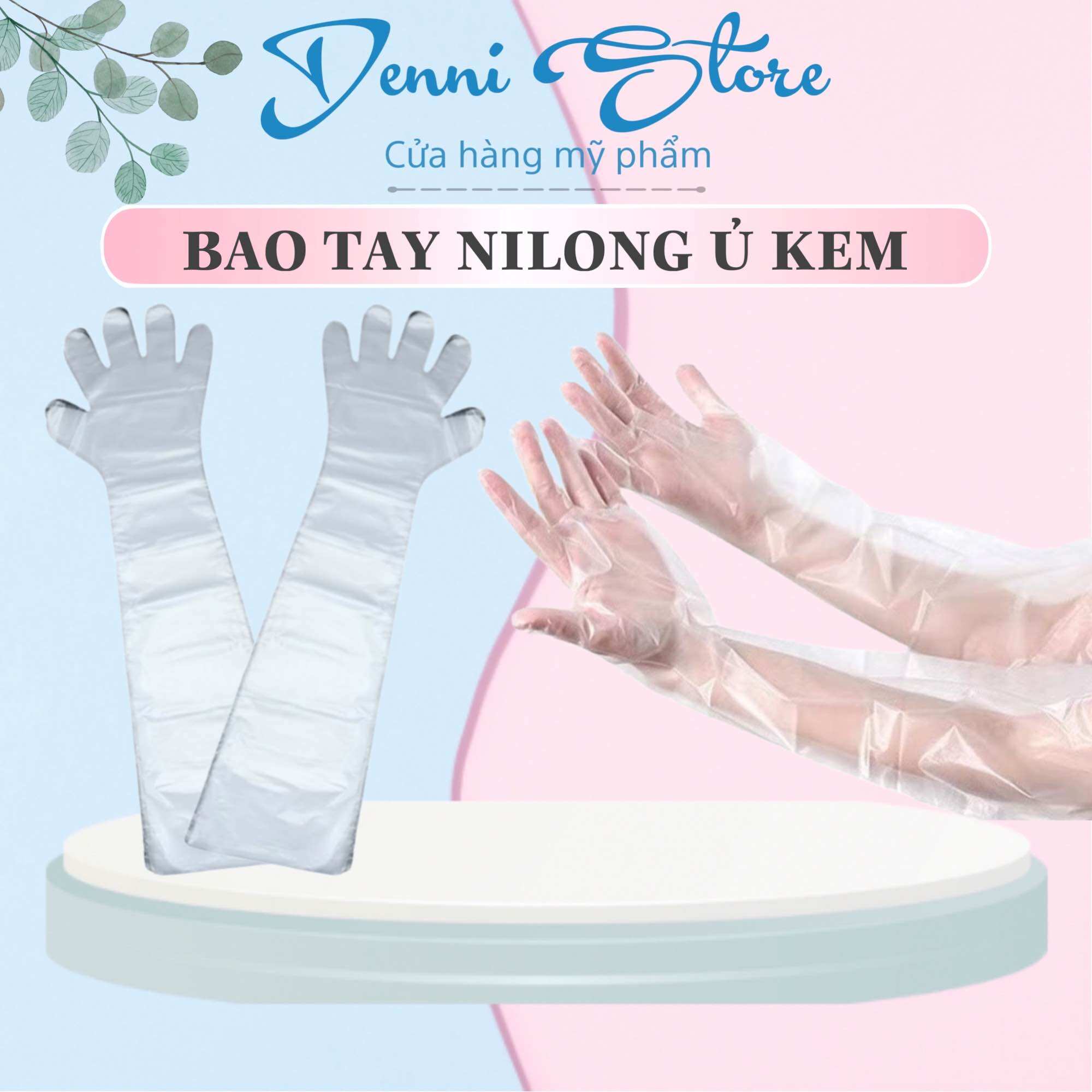 Cặp Bao Tay Loại Dài Nilong Ủ Kem , Chống Thấm Nước Có Thể Tái Sử Dụng , Bao Tay Nilon Ủ Kem - mỹ phẩm Denni