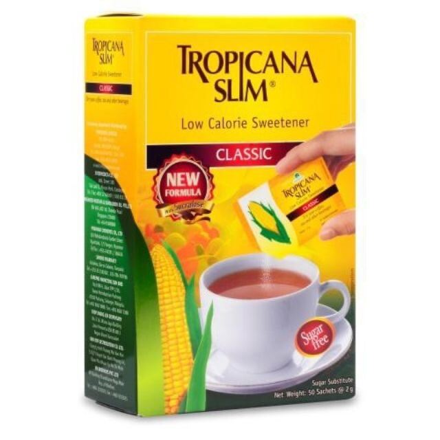 Hộp 50 gói đường bắp ăn kiêng không calo Tropicana Slim