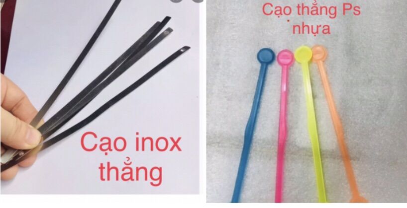 Set 10 cây cạo Lưỡi Thẳng inox và Nhựa Ps (dài 15cm)
