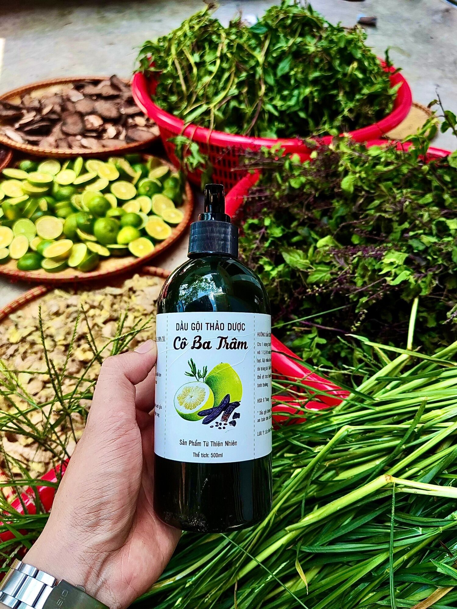 Dầu gội Bồ Kết Thảo Dược Cô Ba Trâm