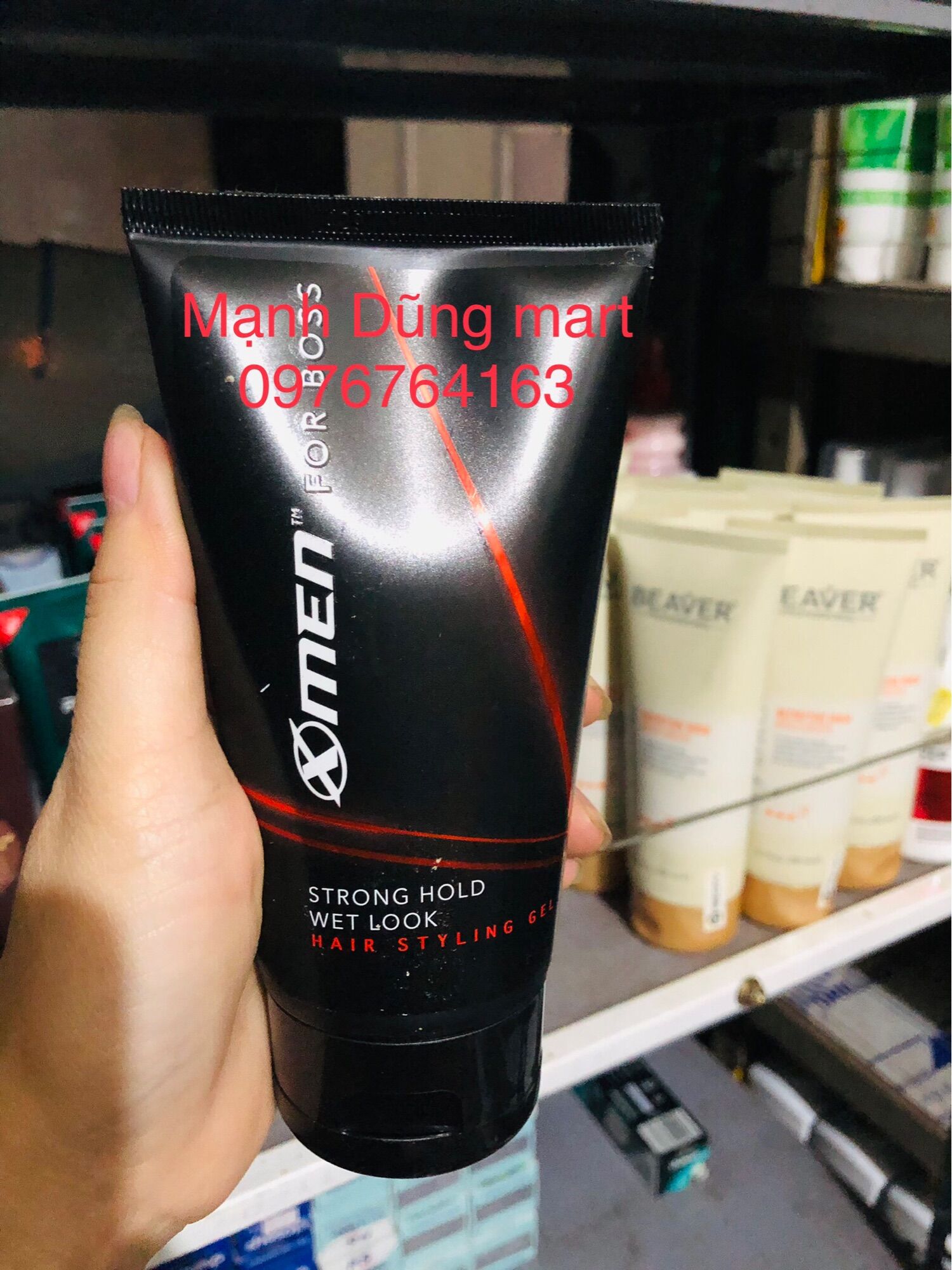 Xmen gel tạo kiểu tóc for boss strong hold wet look 150g boss đỏ