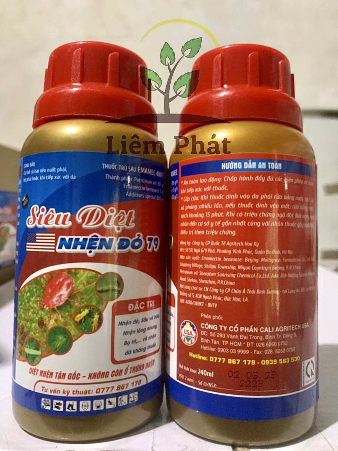 siêu diệt nhện đỏ 79 chai 240ml, không còn ổ trứng