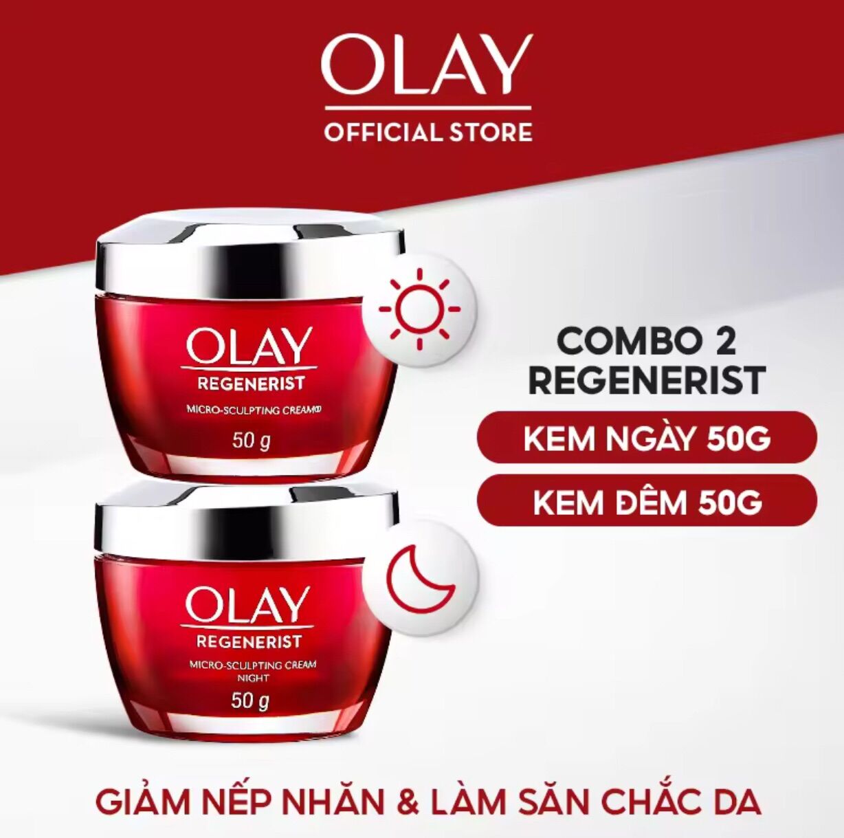 Combo kem dưỡng olay regenerist ban ngày và ban đêm 50gr