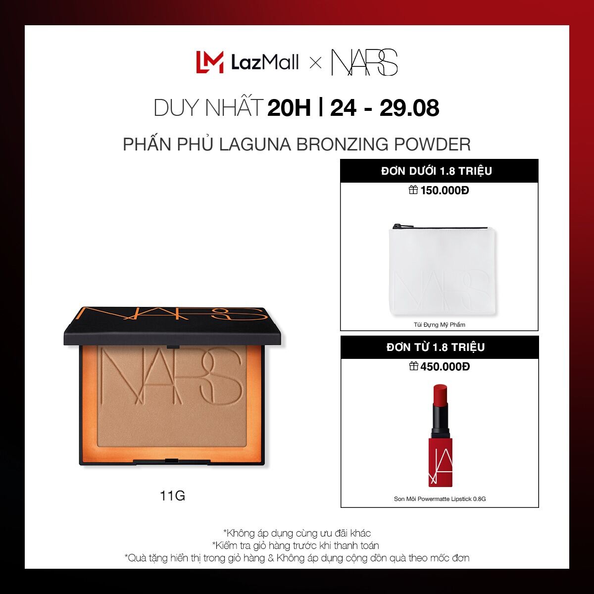 Phấn phủ dạng nén NARS Laguna Bronzing Powder 11g