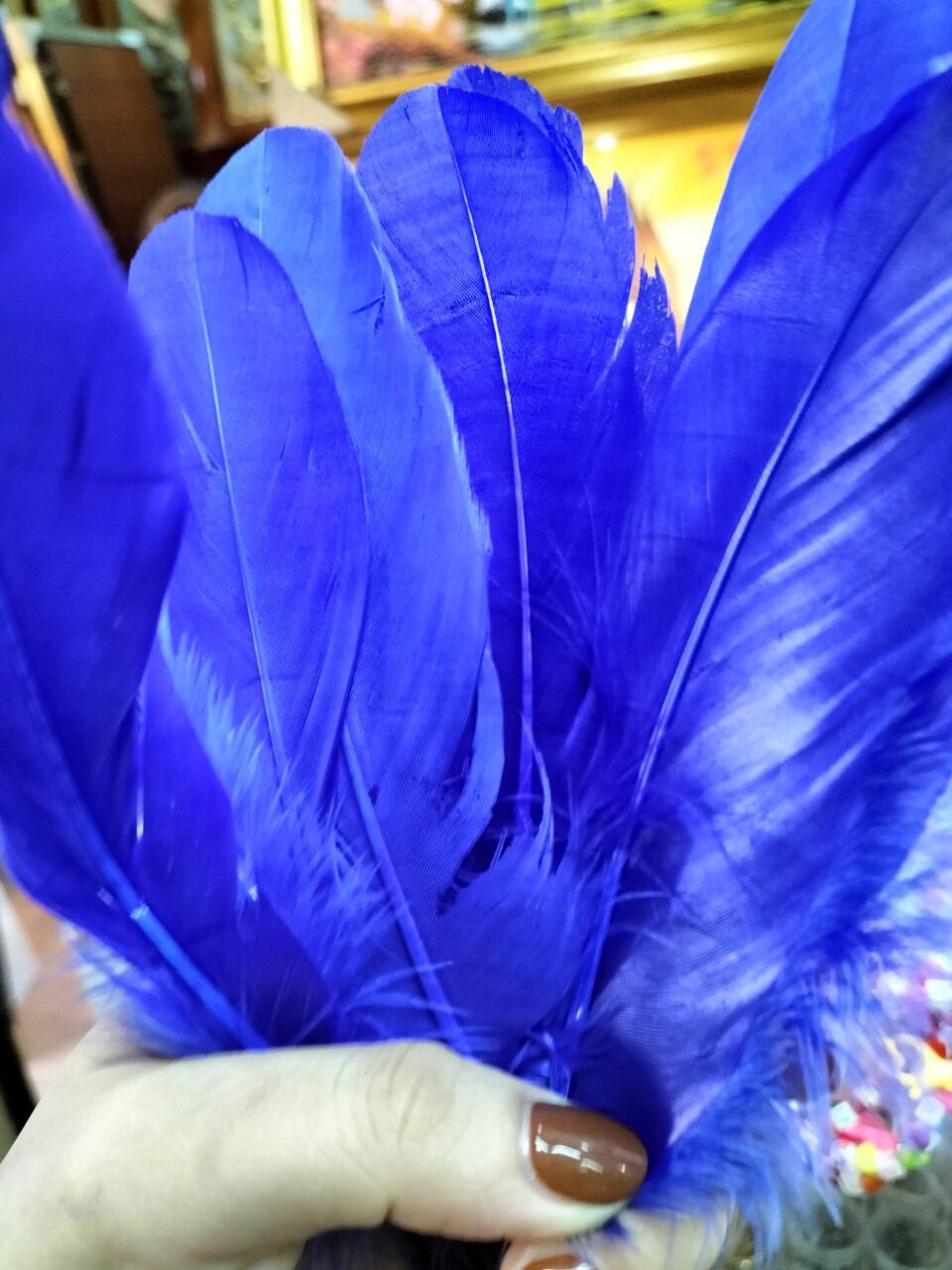 Lông gà nhân tạo trang trí làm handmade 10 cái