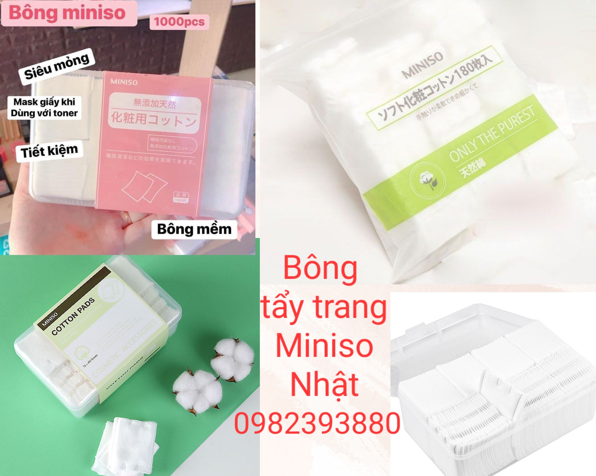 BÔNG TẨY TRANG MINISO NHIỀU LOẠI