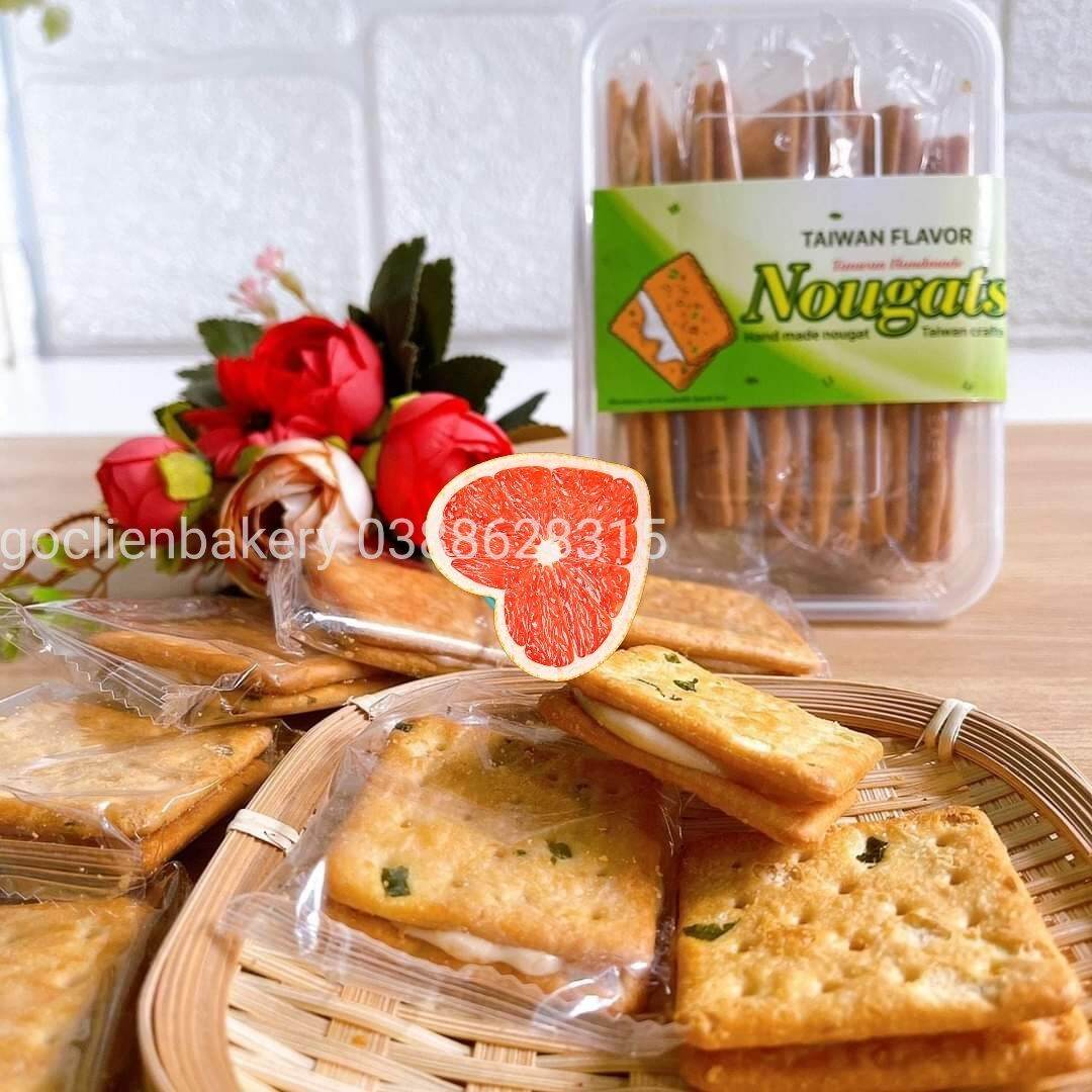 Một hộp bánh hành kẹp nougat sữa bò Đài Loan hàng xịn siêu ngon hộp 250g