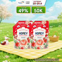 Combo 2 nước giặt xả Homey đậm đặc hương hoa Jeju túi x 3.4kg