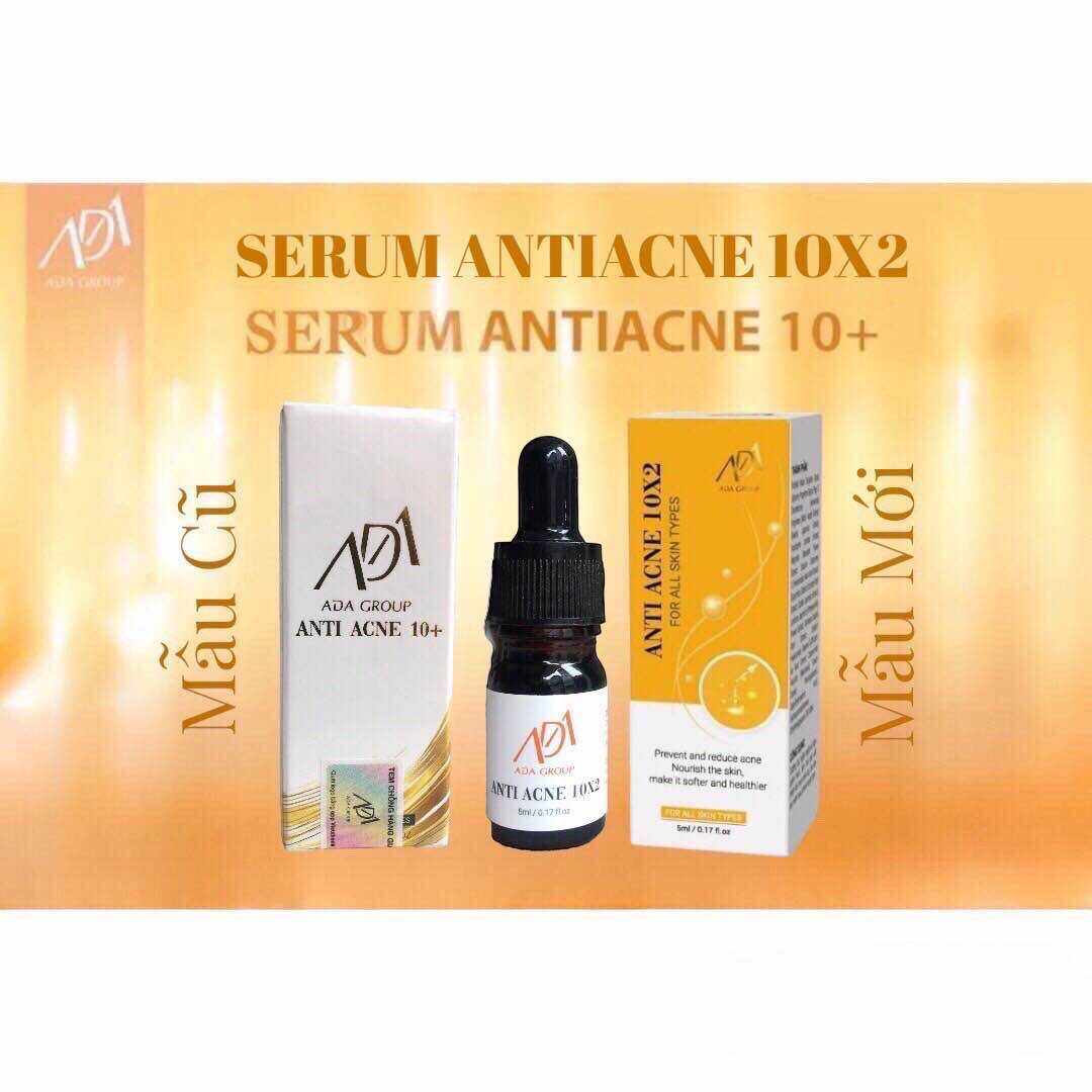 Serum Mụn Antiacne 10+ (10x2) ADA Group Hỗ Trợ Mụn Viêm,Mụn Ẩn,Mụn Đầu Đen,Thanh Lọc Da (10ml)