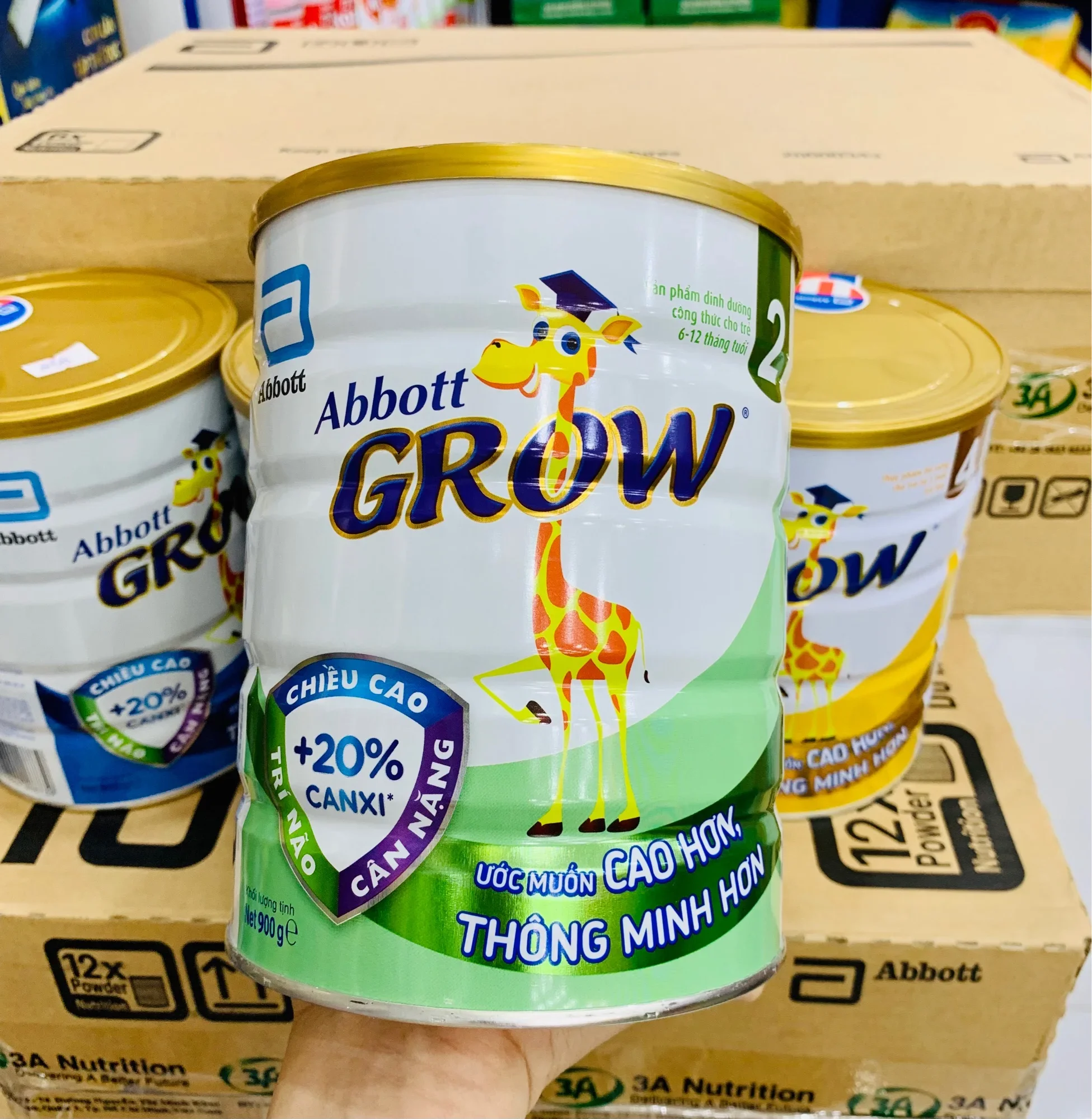 Date 2024 - Sữa bột Abbott Grow 2 lon 900g (6 - 12 tháng)