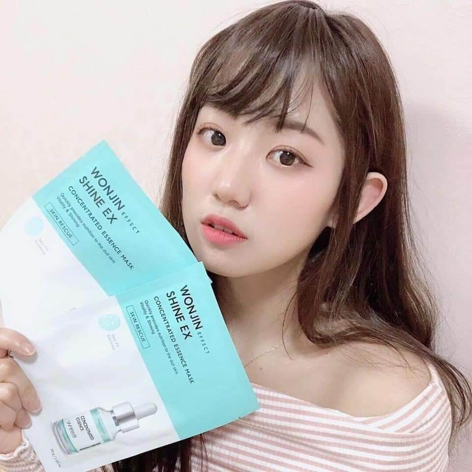 ( Hộp 10 miếng tặng 1) Mặt Nạ WONJIN SHINE EX căng bóng siêu cấp ẩm cho da