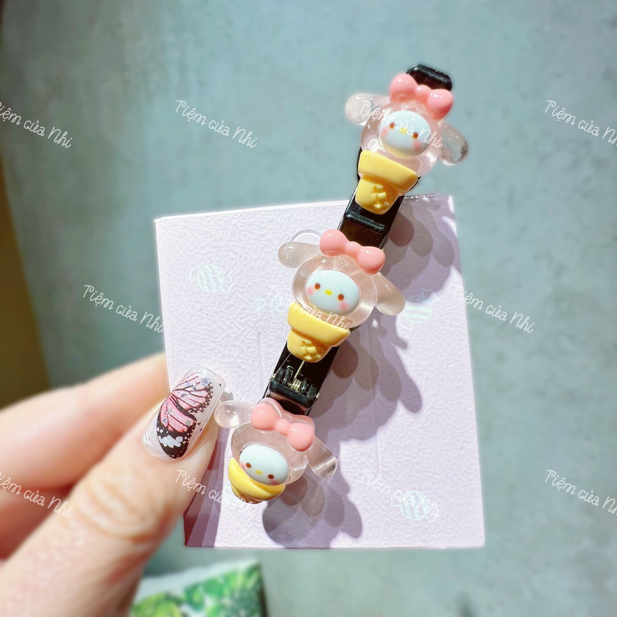 KẸP TÓC MÁI GẤU DÂU LOTSO HELLO KITTY