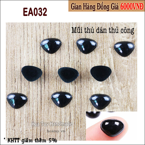 Mũi thú dán màu đen, nâu, hồng nhiều kích cỡ EA032