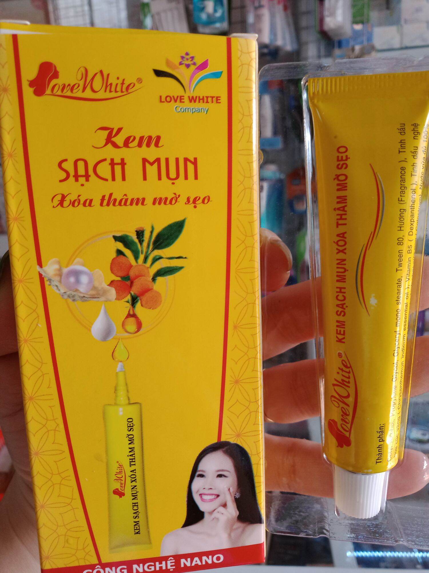 [Hcm]Kem Sạch Mụn Xoá Thâm Mờ Sẹo Love White